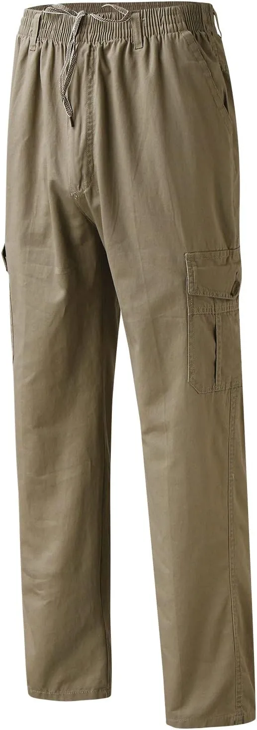 Cargo Sweatpants for Men Big and Tall Pockets Men's Winter Cargo Pants Thick Fleece Joggers Loose Sport Long Trousers