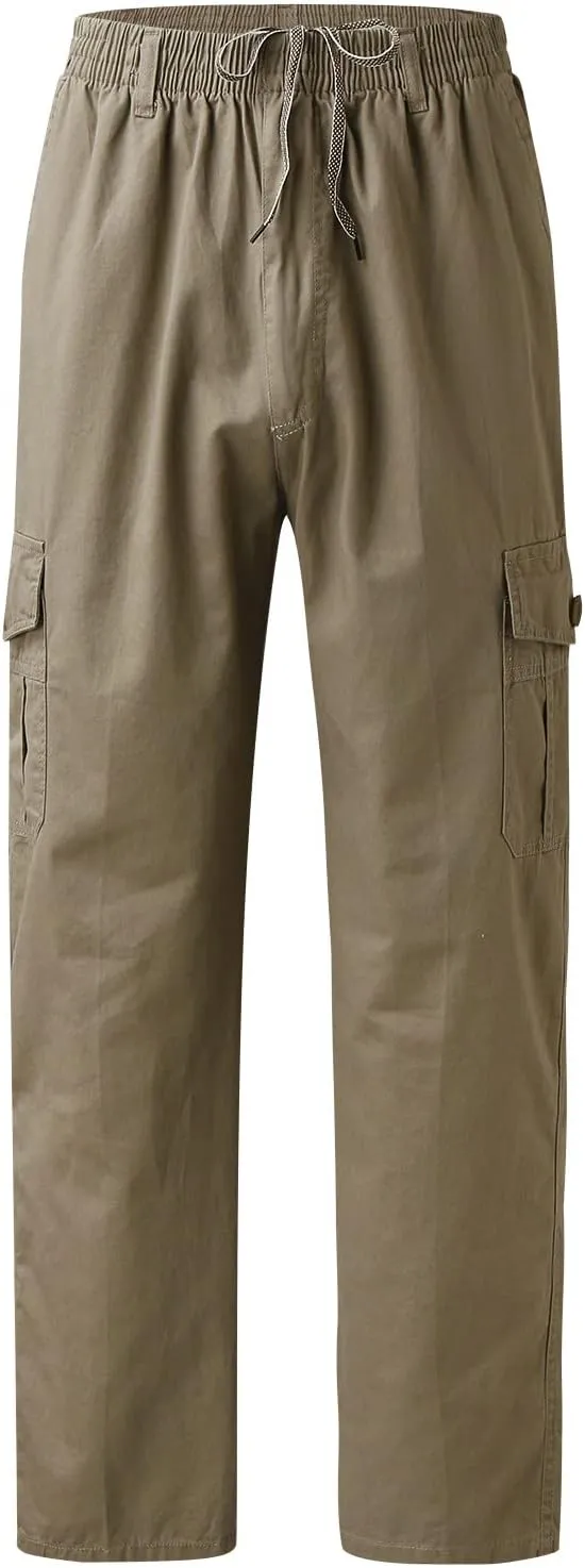 Cargo Sweatpants for Men Big and Tall Pockets Men's Winter Cargo Pants Thick Fleece Joggers Loose Sport Long Trousers