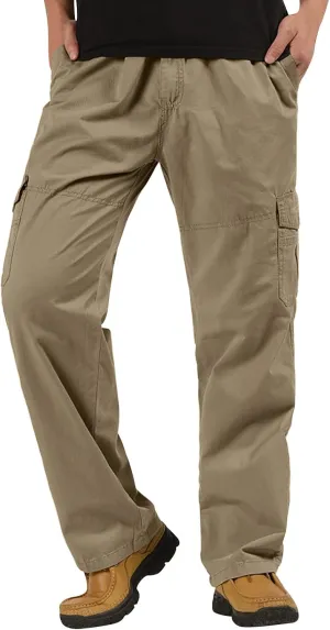 Cargo Sweatpants for Men Big and Tall Pockets Men's Winter Cargo Pants Thick Fleece Joggers Loose Sport Long Trousers