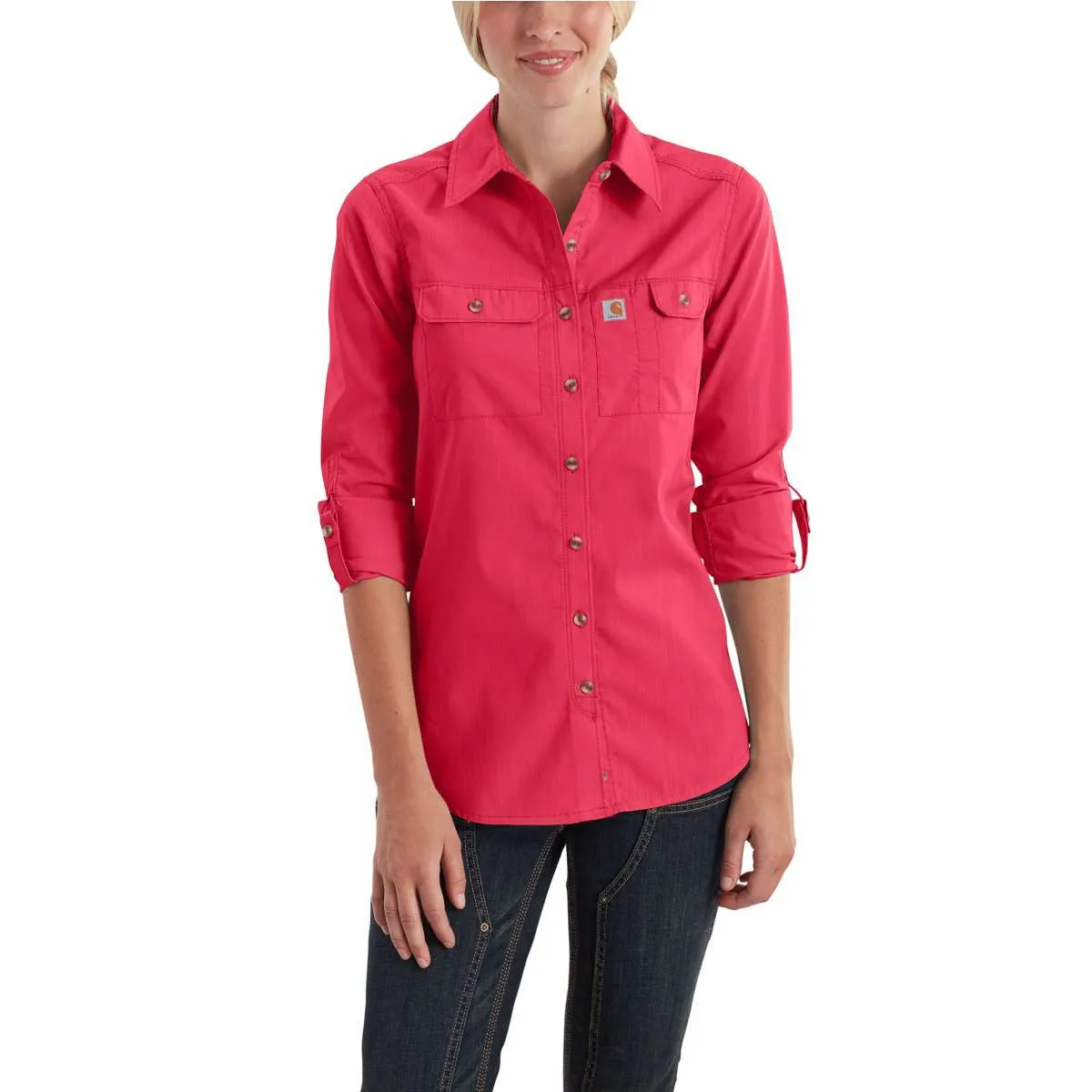 Carhartt Women's Bright Coral Force Ridgefield Shirt