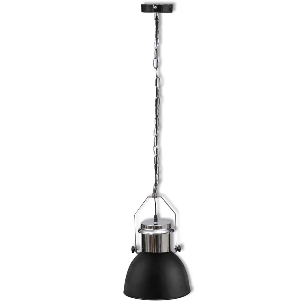 Ceiling Lamp 2 pcs Height-adjustable Modern Black Metal