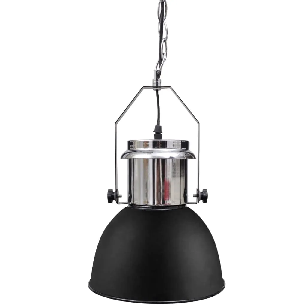 Ceiling Lamp 2 pcs Height-adjustable Modern Black Metal