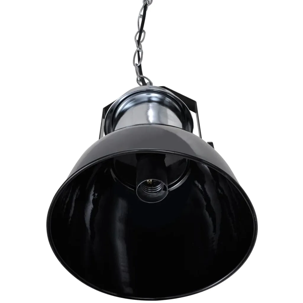 Ceiling Lamp 2 pcs Height-adjustable Modern Black Metal