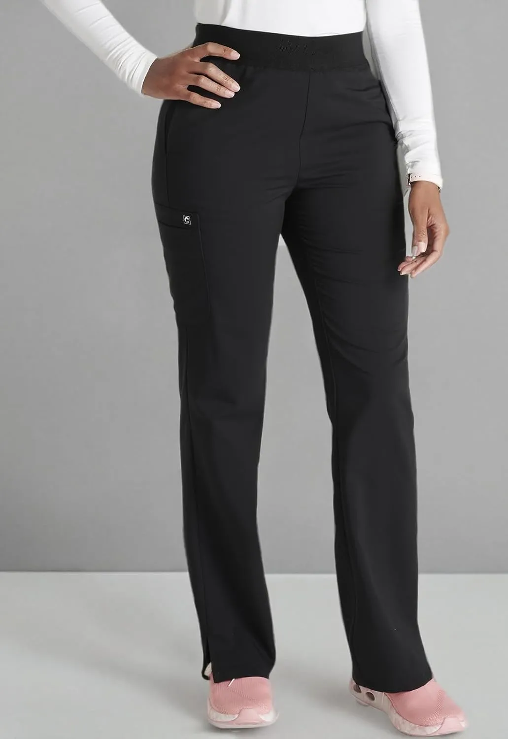 Cherokee Women's Scrub Pants, Mid-Rise Pull-On Straight Leg Bottom with 5 Pockets - CK136A