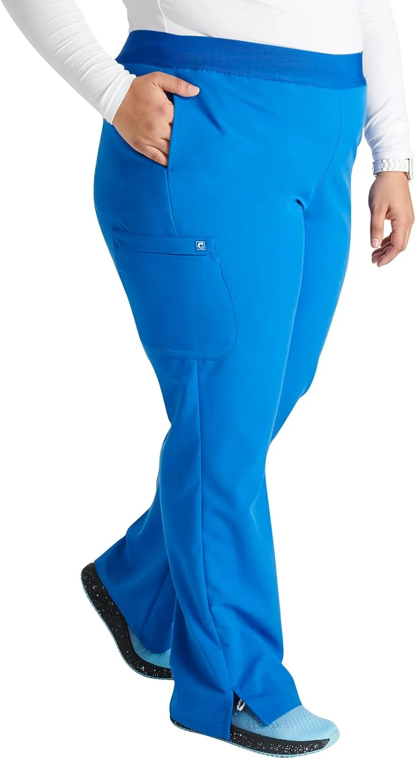 Cherokee Women's Scrub Pants, Mid-Rise Pull-On Straight Leg Bottom with 5 Pockets - CK136A