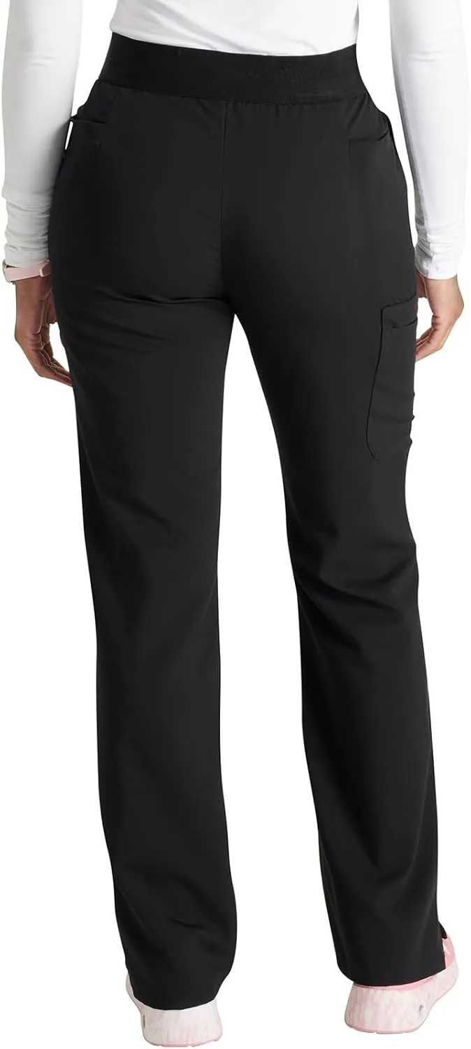 Cherokee Women's Scrub Pants, Mid-Rise Pull-On Straight Leg Bottom with 5 Pockets - CK136A
