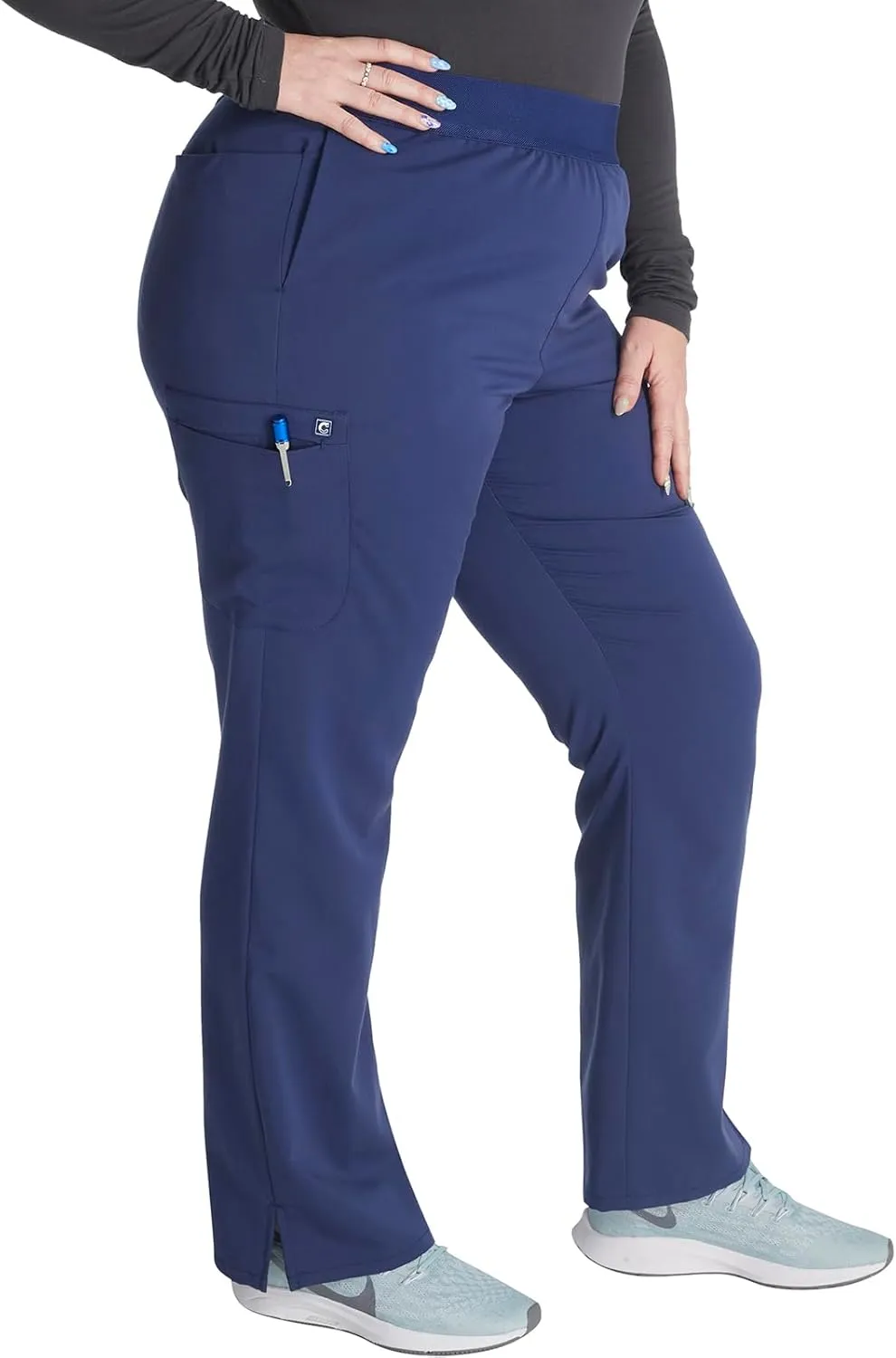Cherokee Women's Scrub Pants, Mid-Rise Pull-On Straight Leg Bottom with 5 Pockets - CK136A