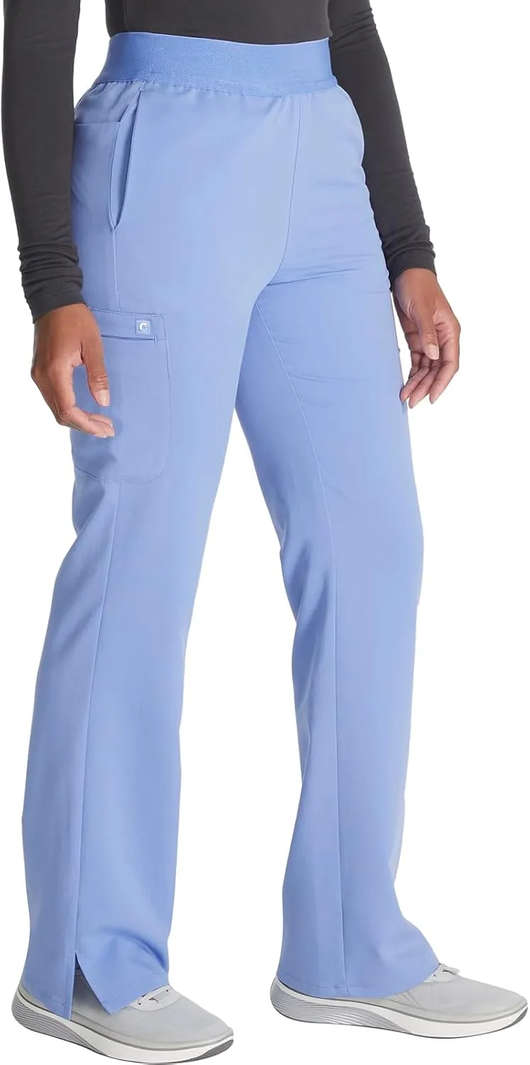 Cherokee Women's Scrub Pants, Mid-Rise Pull-On Straight Leg Bottom with 5 Pockets - CK136A
