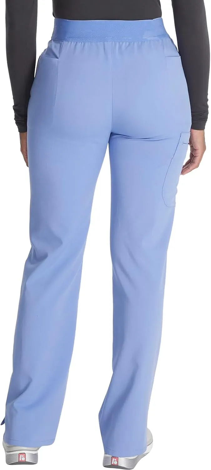 Cherokee Women's Scrub Pants, Mid-Rise Pull-On Straight Leg Bottom with 5 Pockets - CK136A