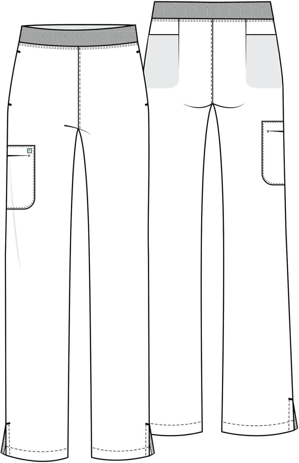 Cherokee Women's Scrub Pants, Mid-Rise Pull-On Straight Leg Bottom with 5 Pockets - CK136A
