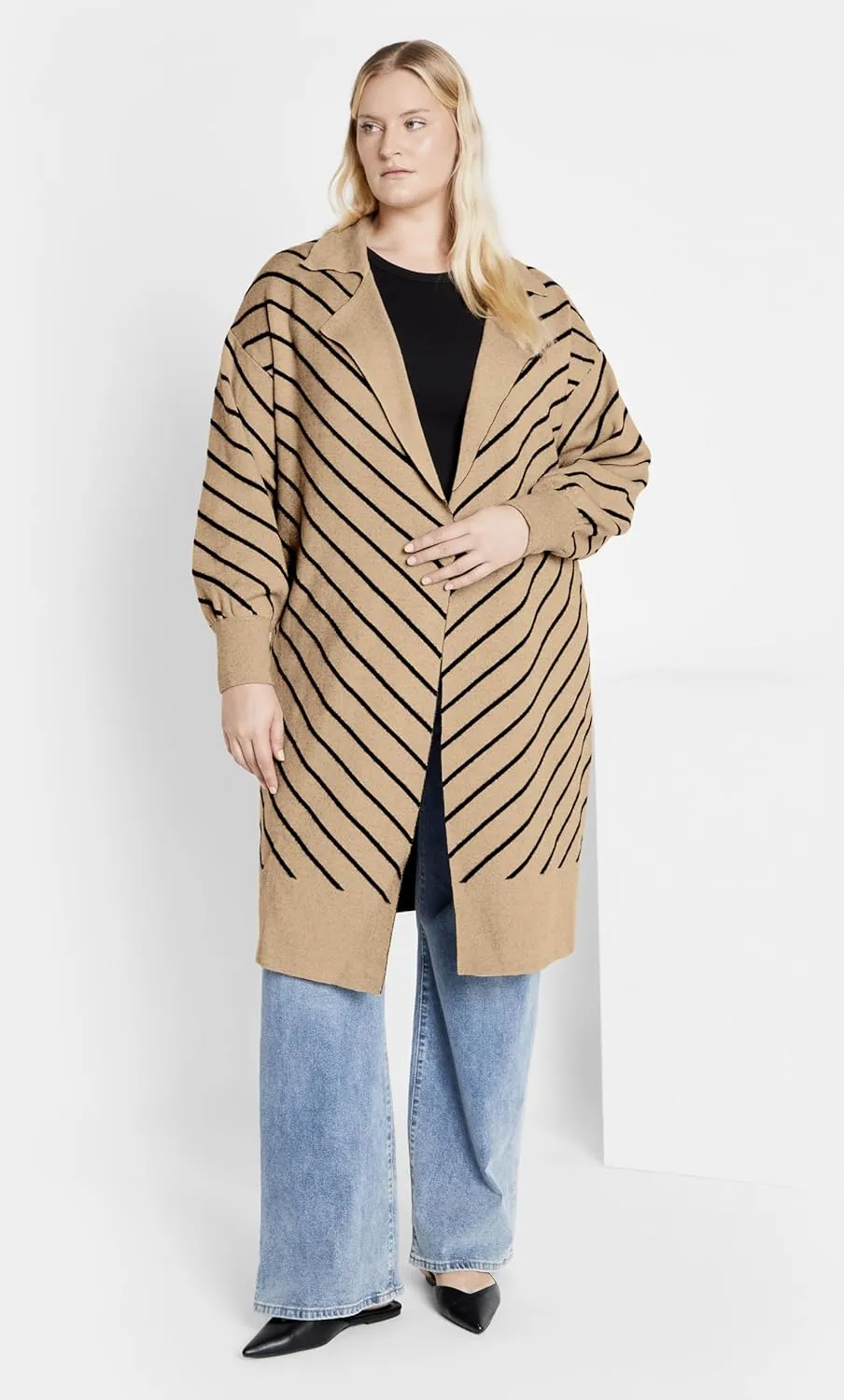 City Chic Women's Citychic Plus Size Cardi Stripe Ivy