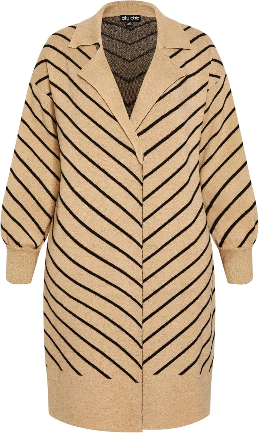 City Chic Women's Citychic Plus Size Cardi Stripe Ivy