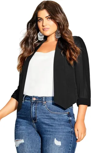City Chic Women's Plus Size Cropped Blazer Jacket