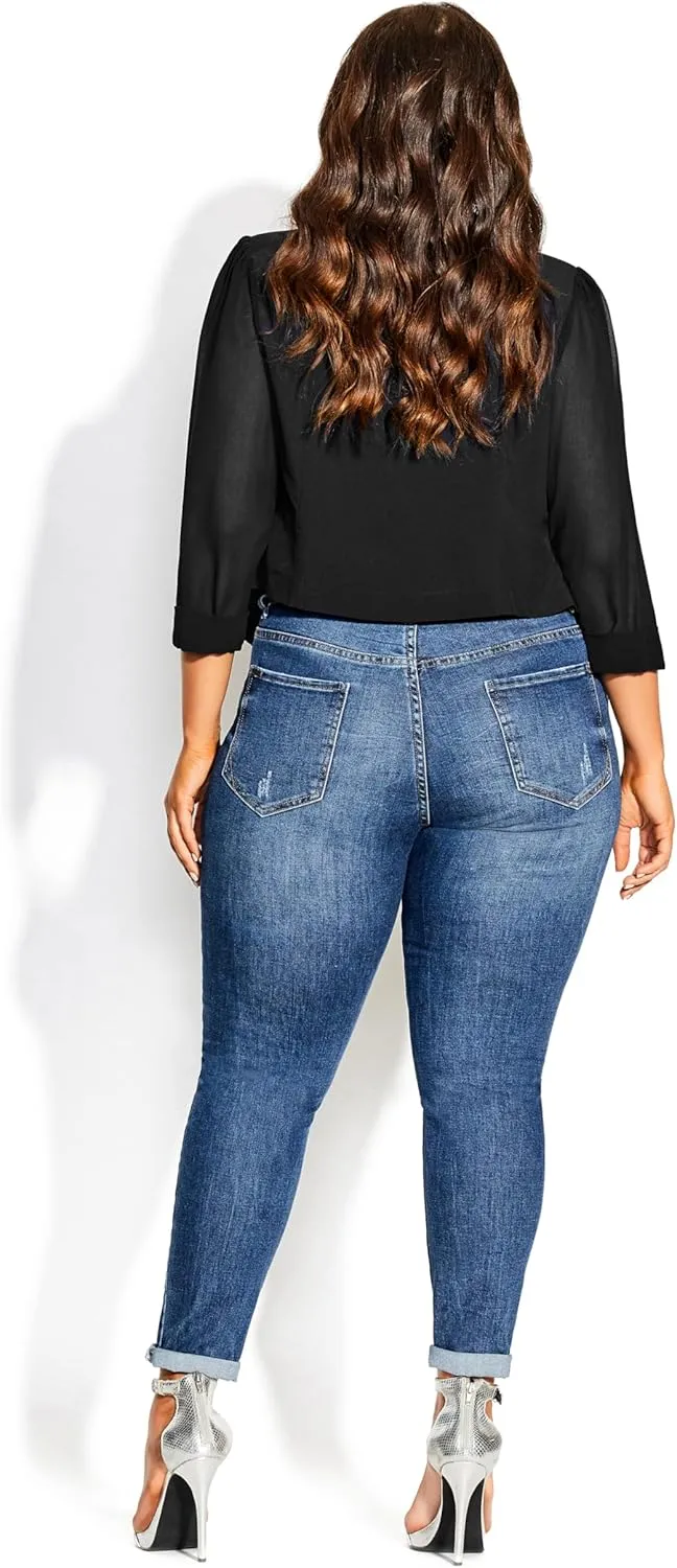 City Chic Women's Plus Size Cropped Blazer Jacket
