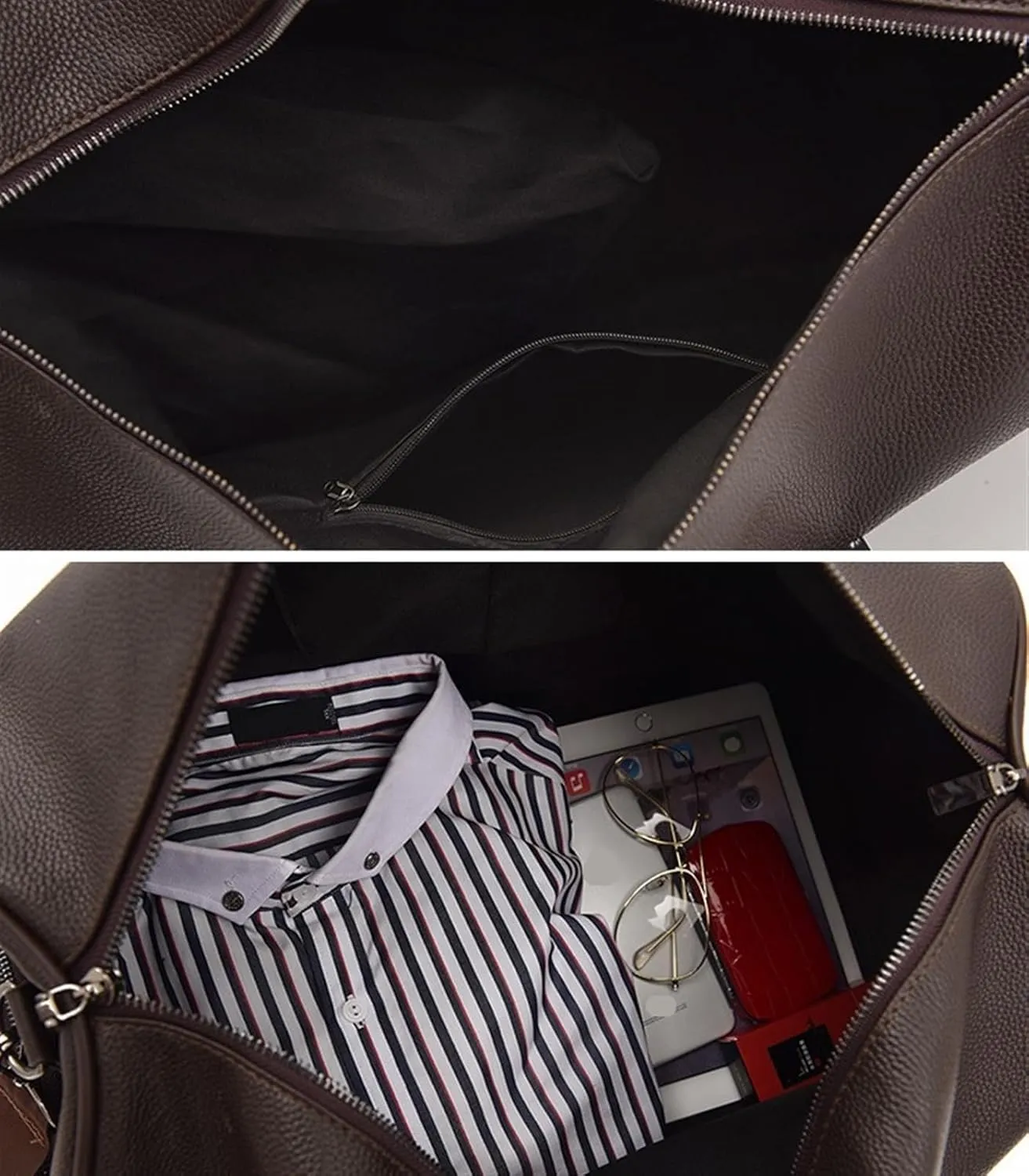 Convertible Suit Travel Bag 17inch Weekend Travel Bag Ladies Men Duffle Tote Bags PU Leather With Shoe Compartment hanging garment duffel bag (Color : A, Size : 460 * 250 * 260mm)
