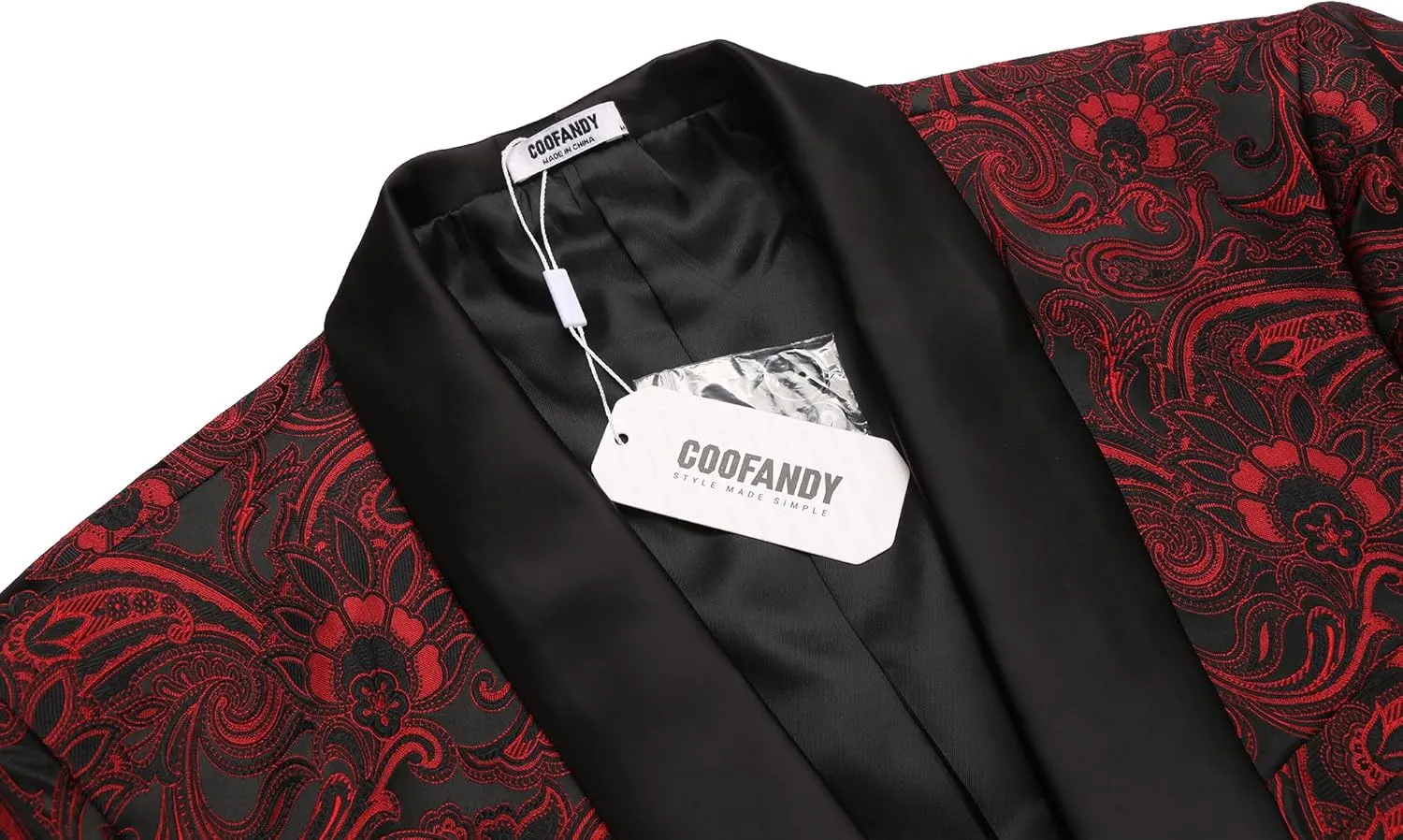 COOFANDY Men's Floral Tuxedo Jacket Luxury Embroidered Wedding Blazer Dress Suit for Party Dinner