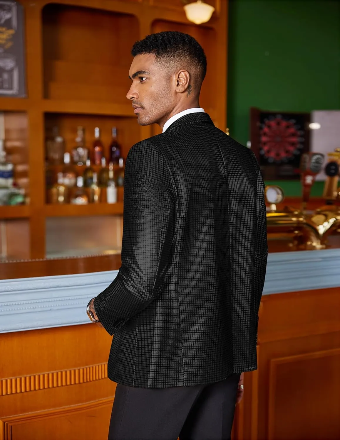 COOFANDY Mens Metallic Jacket Regular Fit Blazer Casual 70s Disco Party Sport Coat