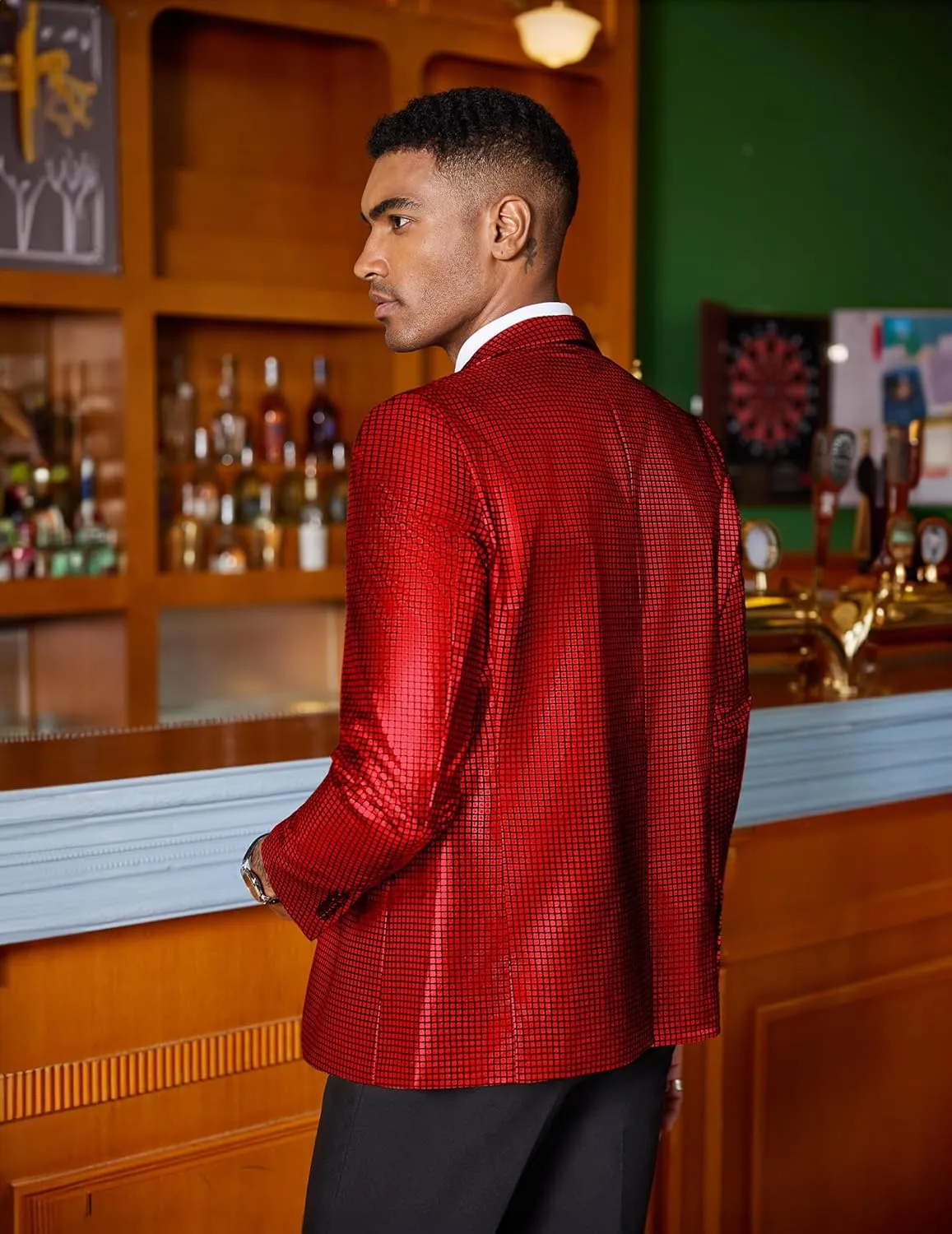 COOFANDY Mens Metallic Jacket Regular Fit Blazer Casual 70s Disco Party Sport Coat
