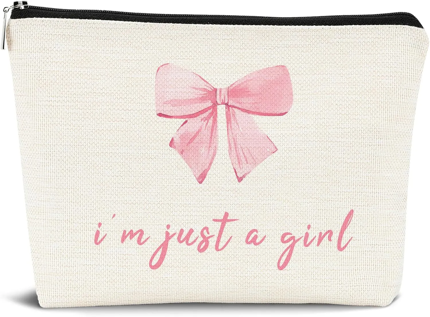 Coquette Makeup Bag, Preppy Makeup Bag, Pink Coquette Bow Cosmetic Bags for Women, Preppy Stuff, Preppy Gifts for Women, Coquette Stuff Zipper Pouch, Cute Pink Makeup Pouch