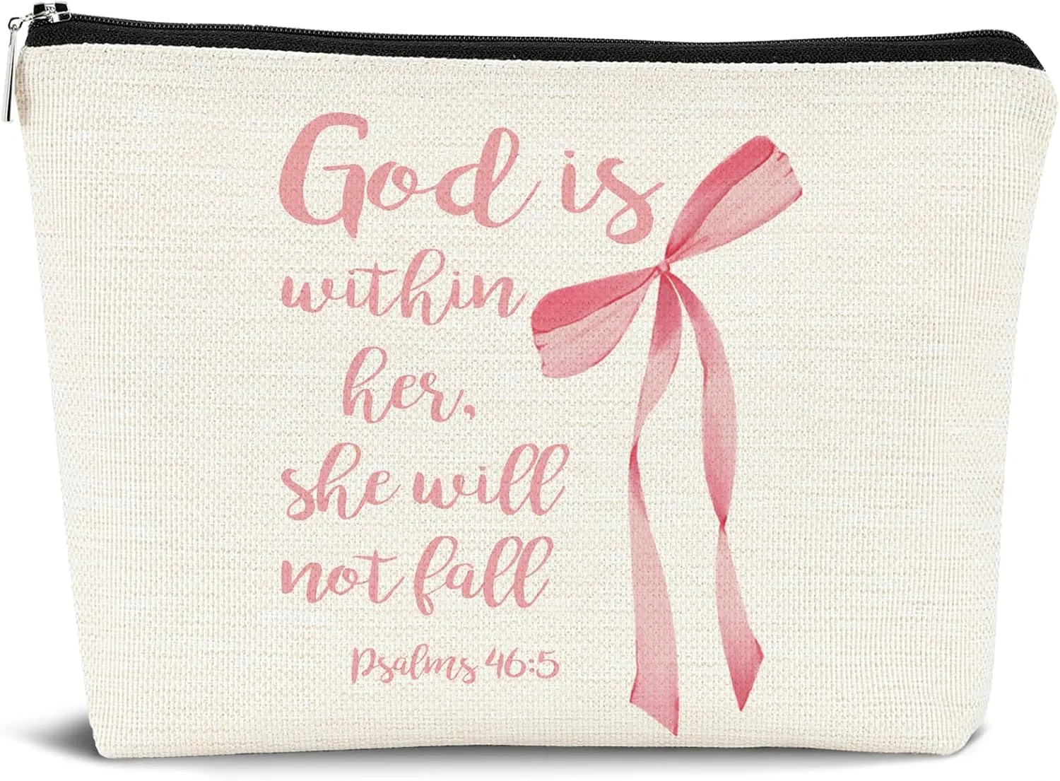 Coquette Pink Bow Makeup Bag,Preppy Cosmetic Bags Zipper Pouch Travel Toiletry Bag Aesthetic for Teen Girls Gifts,Gift for Coquette Birthday Party Girls Travel Storage Accessories
