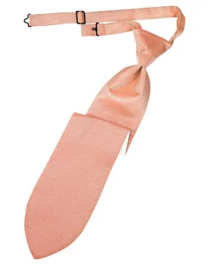 Coral Herringbone Kids Necktie