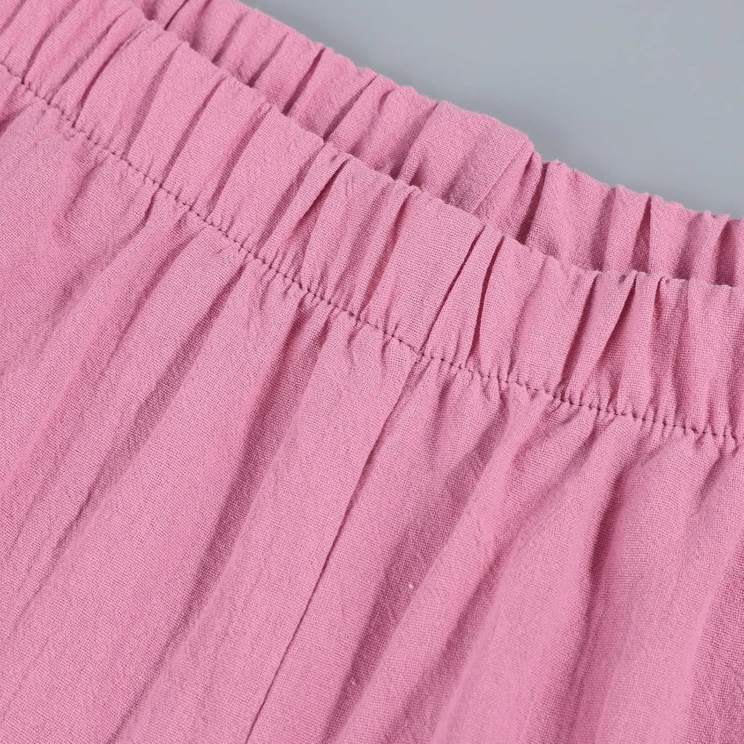 Cotton Linen Pants for Women Loose Fit Summer 2025 Casual Home Pants Elastic Waisted Straight Leg Trousers Beach Resort Wear