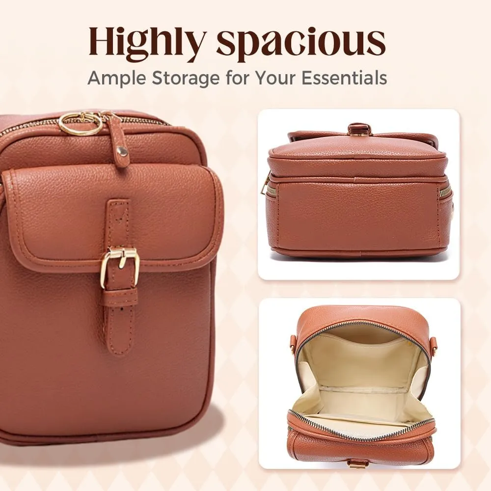 Crossbody Leather Bag for Women, Multi-Slot Multifunctional Large Capacity Bags Adjustable Shoulder Bags