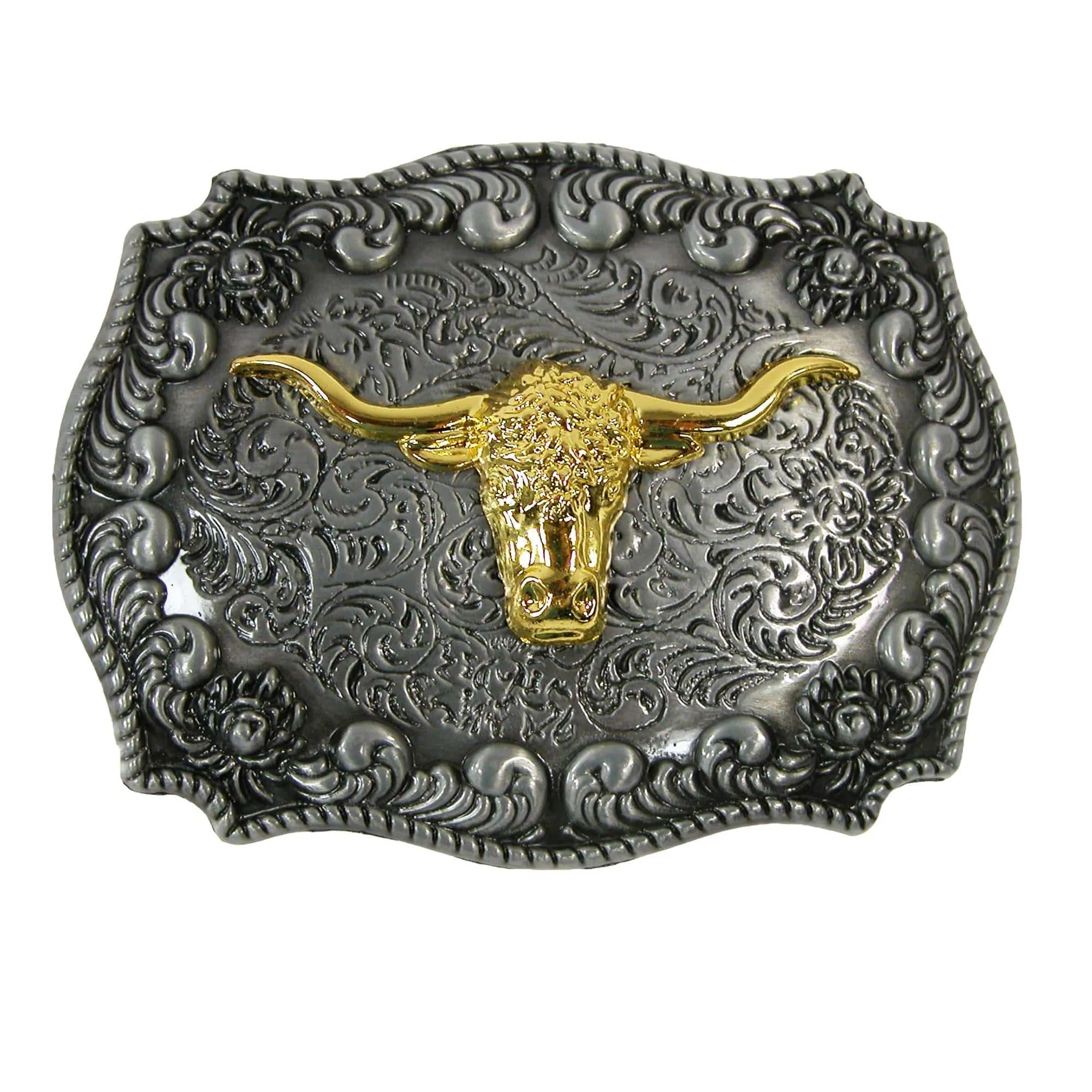CTM® Longhorn Western Belt Buckle
