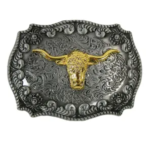 CTM® Longhorn Western Belt Buckle