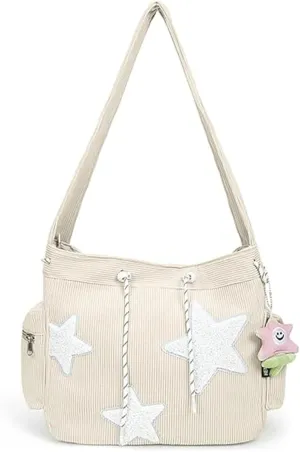 Cute Corduroy Tote Bag for Women  Aesthetic Crossbody Handbag | Y2K Hobo Shoulder Bag