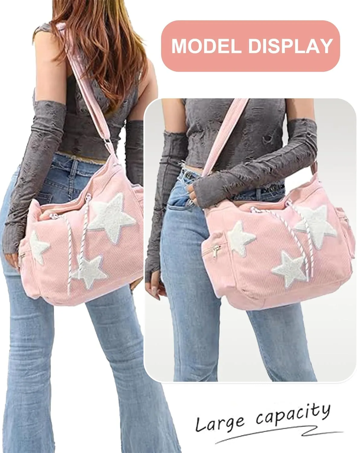 Cute Corduroy Tote Bag for Women  Aesthetic Crossbody Handbag | Y2K Hobo Shoulder Bag