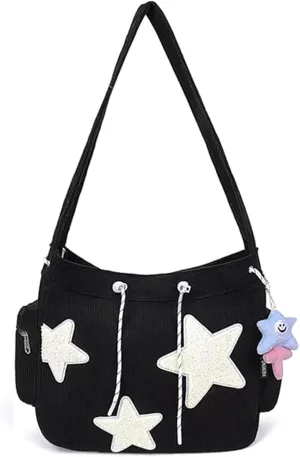 Cute Corduroy Tote Bag for Women  Aesthetic Crossbody Handbag | Y2K Hobo Shoulder Bag