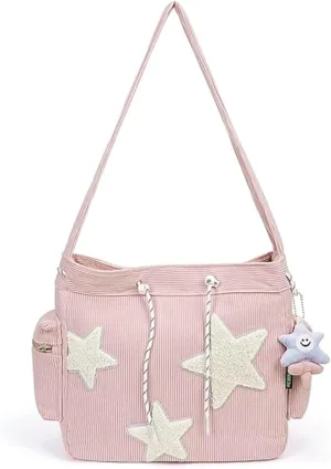 Cute Corduroy Tote Bag for Women  Aesthetic Crossbody Handbag | Y2K Hobo Shoulder Bag