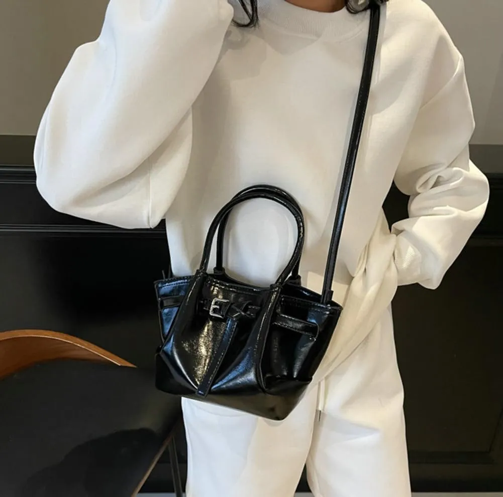Cute Y2k Shoulder Bag for Women PU Leather Belted Hobo Bags Underarm Tote Handbag Mini Satchel Crossbody Purse 2025