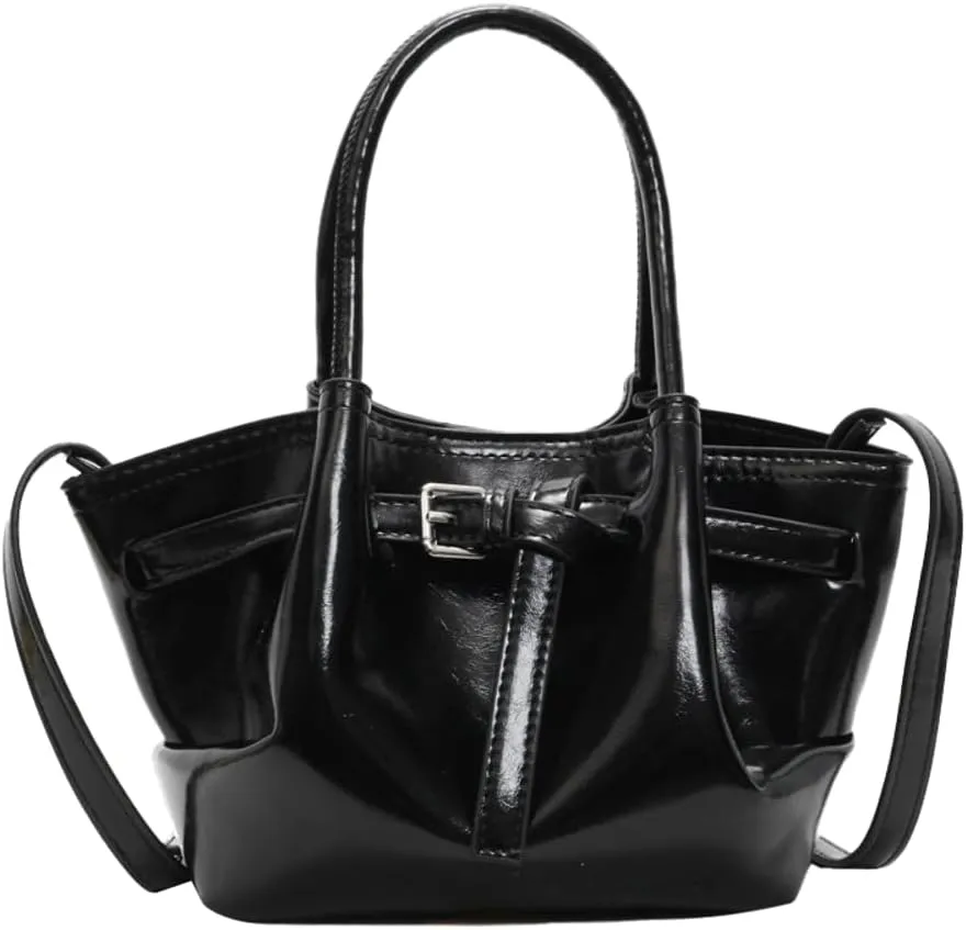 Cute Y2k Shoulder Bag for Women PU Leather Belted Hobo Bags Underarm Tote Handbag Mini Satchel Crossbody Purse 2025