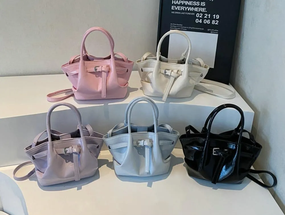 Cute Y2k Shoulder Bag for Women PU Leather Belted Hobo Bags Underarm Tote Handbag Mini Satchel Crossbody Purse 2025