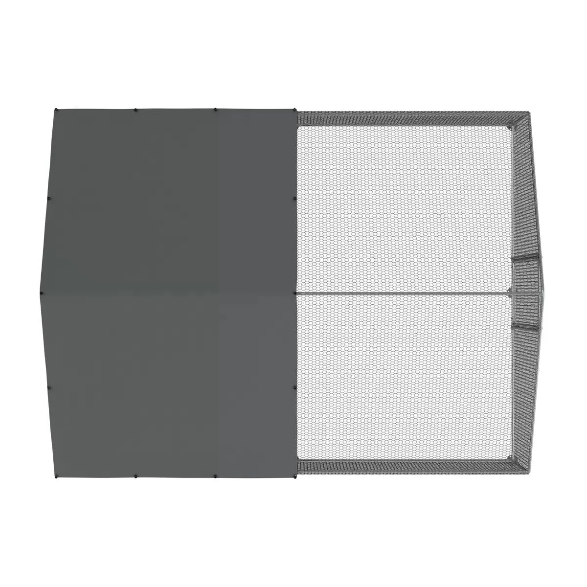 Dellonda DG279 3 x 4 x 2m Walk-In Chicken Run, Galvanized Steel, Roof Cover & PVC Coated Chicken Wire