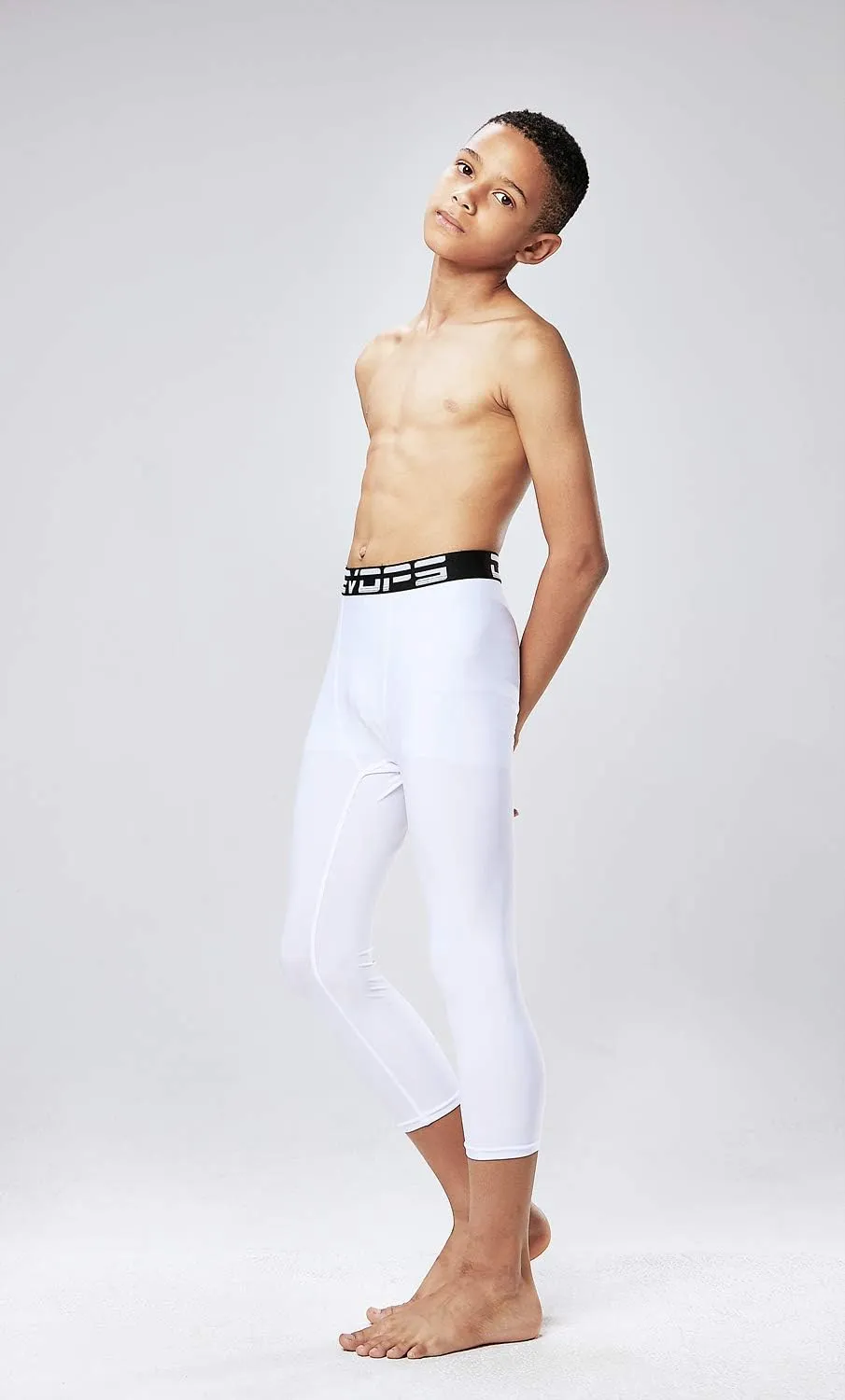DEVOPS Boys 2-Pack 3/4 Compression Tights Sport Leggings Pants