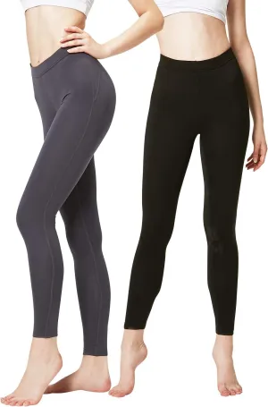 DEVOPS Women's 2 Pack Thermal Long Johns Underwear Leggings Pants