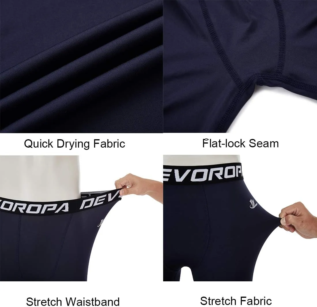 DEVOROPA Boys Leggings Quick Dry Youth Compression Pants Sports Tights Basketball Baseball Base Layer Husky/Slim/Regular Fit