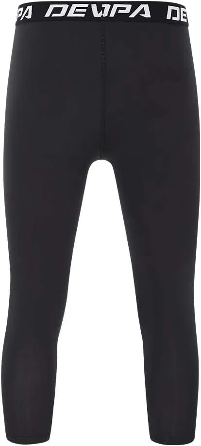 DEVOROPA Boys Leggings Quick Dry Youth Compression Pants Sports Tights Basketball Baseball Base Layer Husky/Slim/Regular Fit