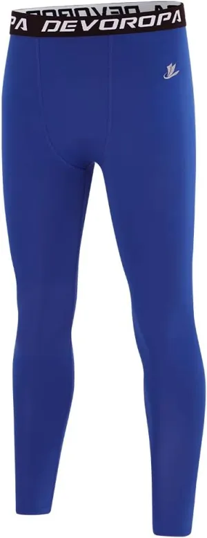 DEVOROPA Boys Leggings Quick Dry Youth Compression Pants Sports Tights Basketball Baseball Base Layer Husky/Slim/Regular Fit