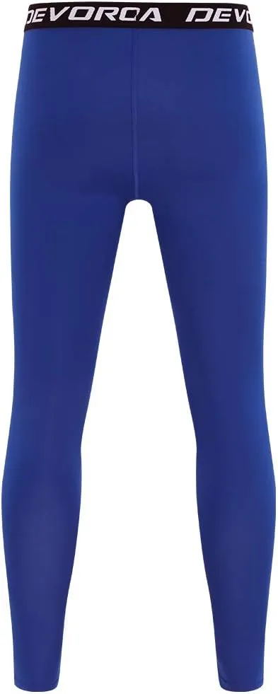DEVOROPA Boys Leggings Quick Dry Youth Compression Pants Sports Tights Basketball Baseball Base Layer Husky/Slim/Regular Fit