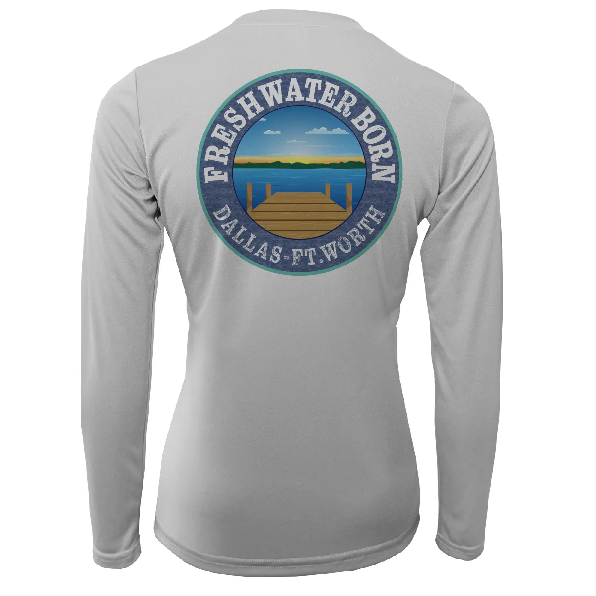 DFW, TX Flag Freshwater Born Women's Long Sleeve UPF 50  Dry-Fit Shirt