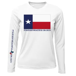 DFW, TX Flag Freshwater Born Women's Long Sleeve UPF 50  Dry-Fit Shirt