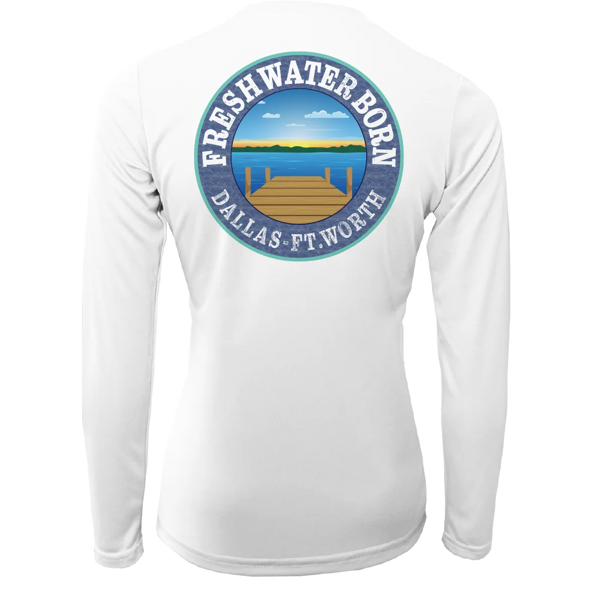 DFW, TX Flag Freshwater Born Women's Long Sleeve UPF 50  Dry-Fit Shirt