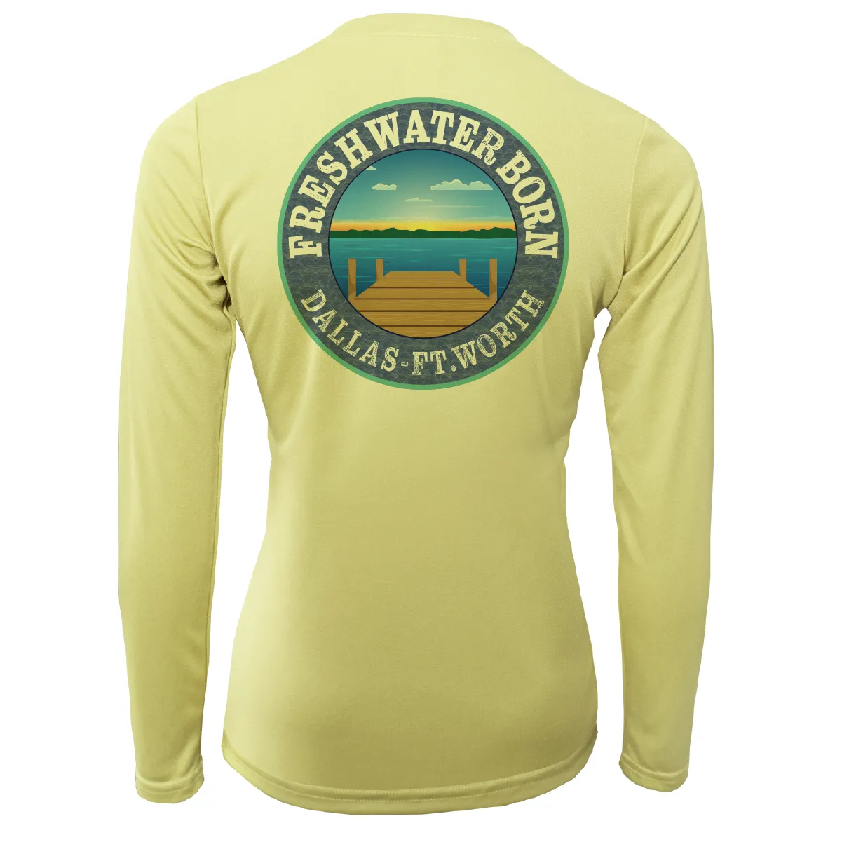 DFW, TX Flag Freshwater Born Women's Long Sleeve UPF 50  Dry-Fit Shirt