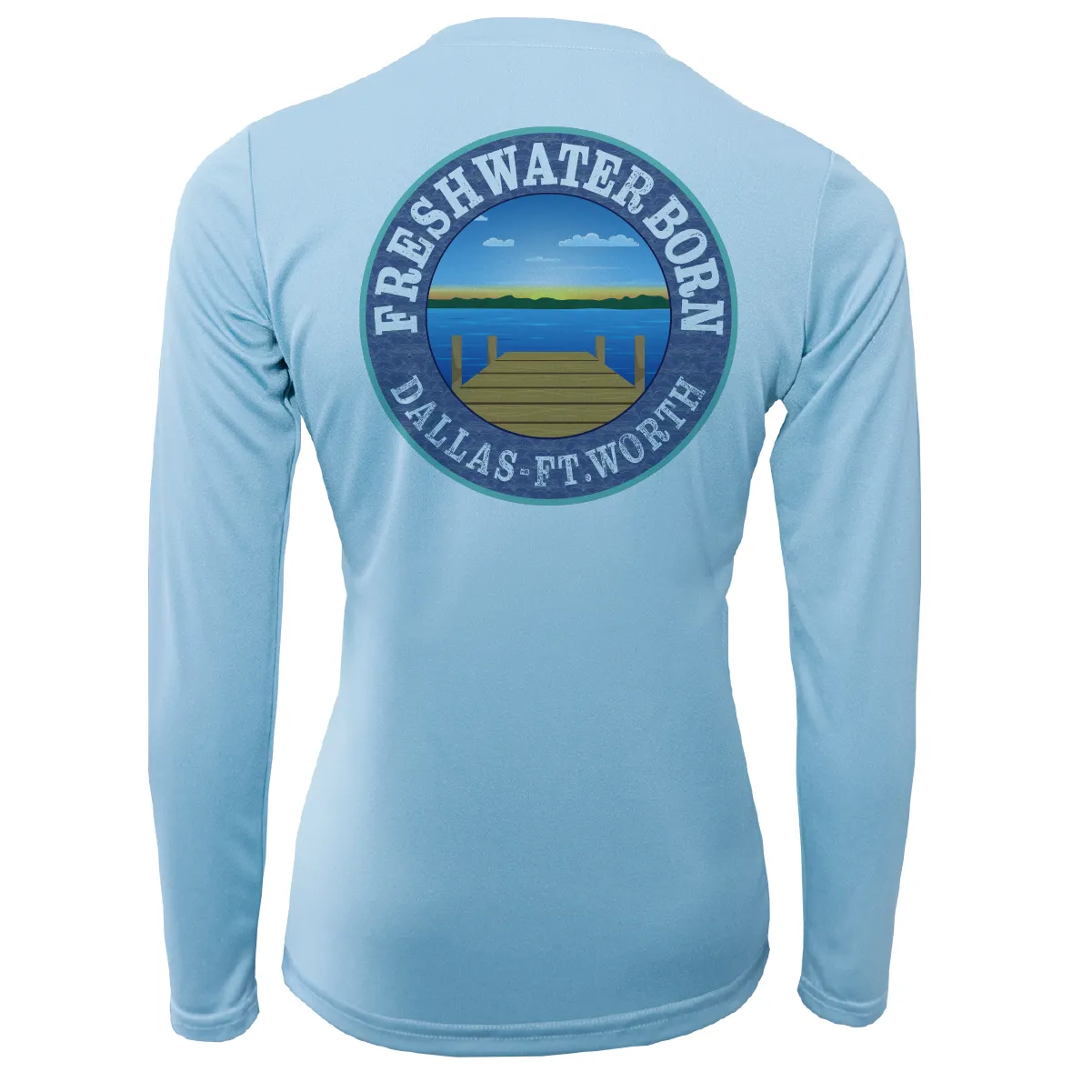DFW, TX Flag Freshwater Born Women's Long Sleeve UPF 50  Dry-Fit Shirt