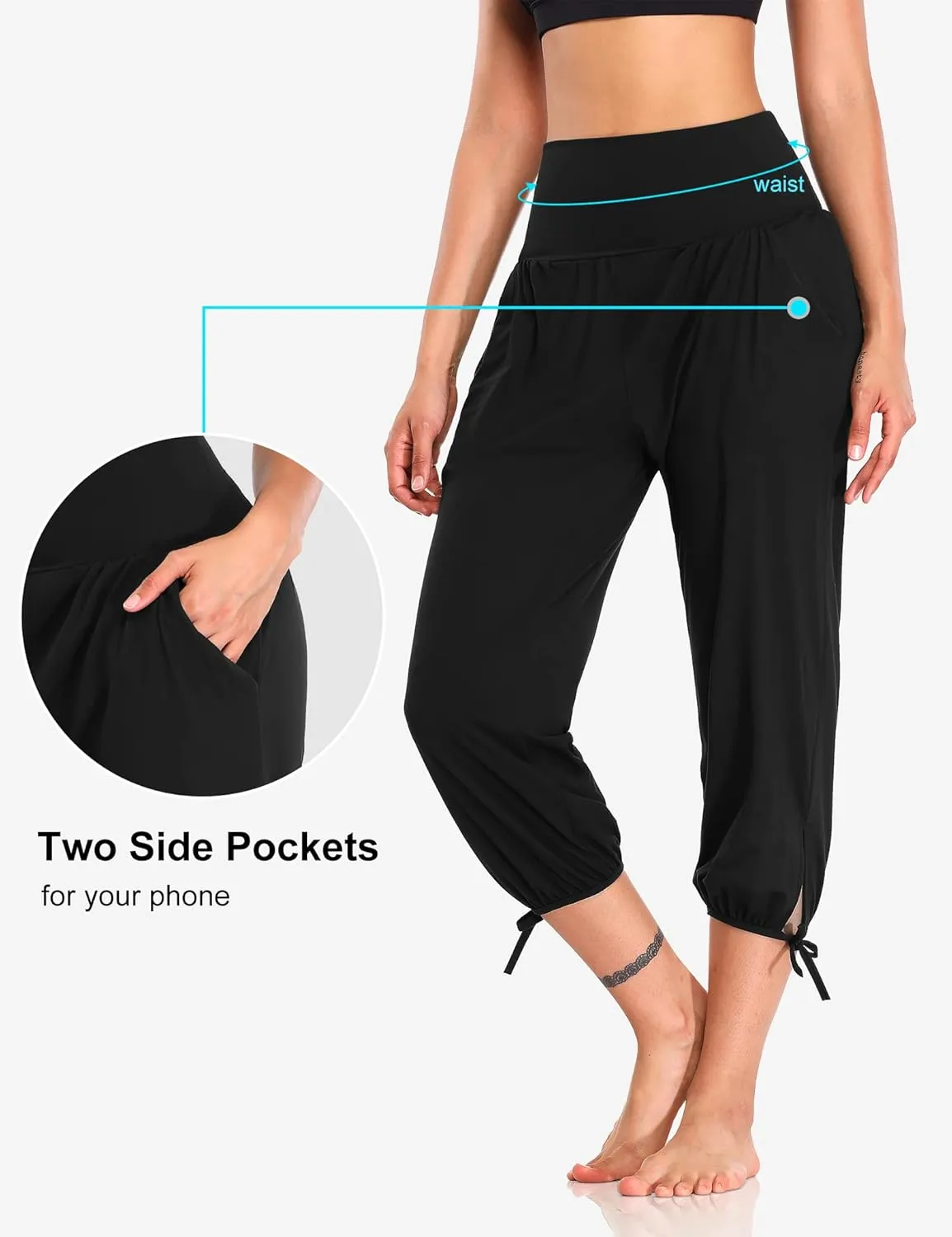 DIBAOLONG Womens Yoga Pants Capri Loose Workout Sweatpants Comfy Lounge Joggers with Pockets
