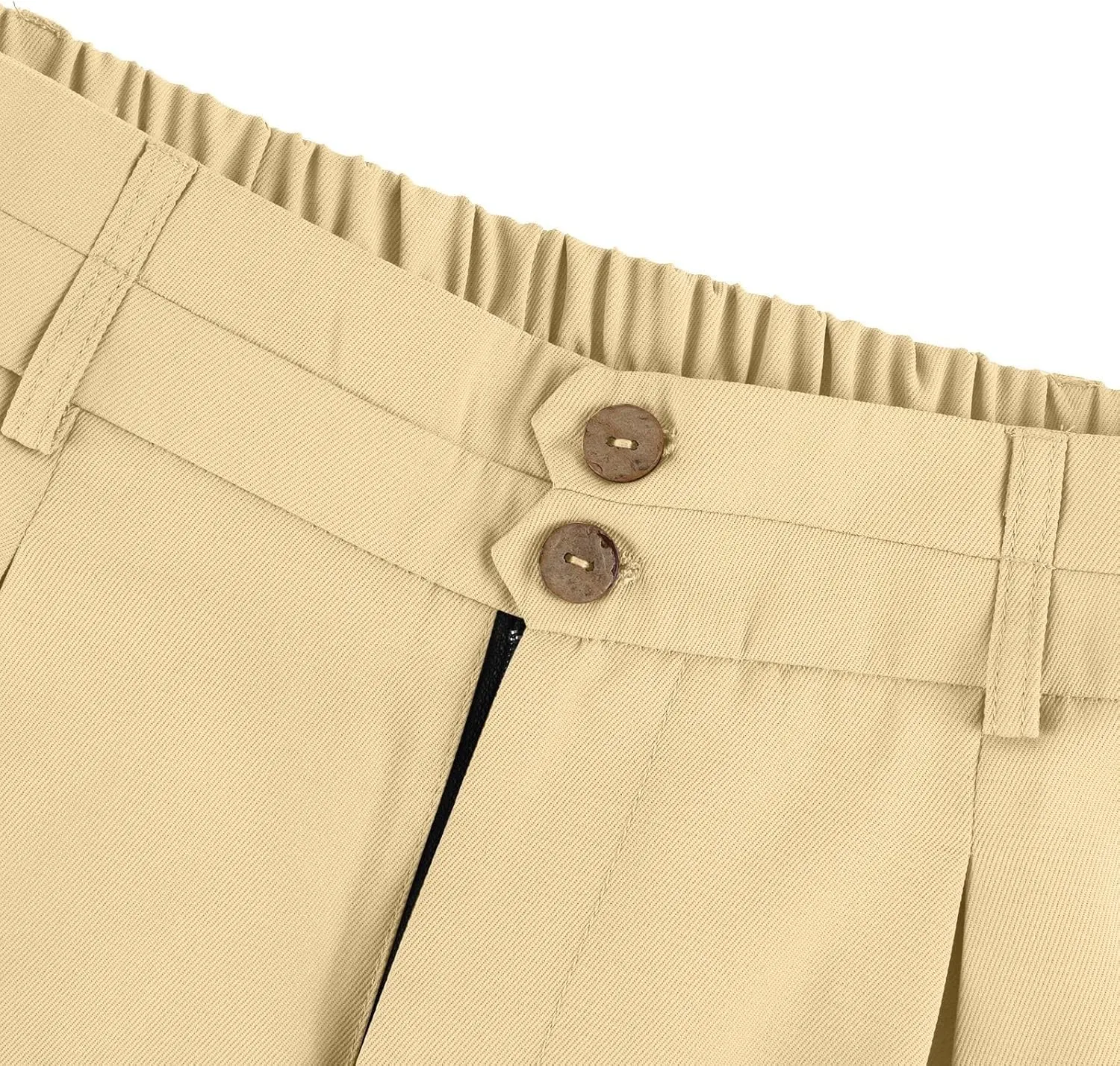 Dress Pants Women Tummy Control High Waisted Work Pants Business Casual Twill Wide Leg Chino Pants with Pockets